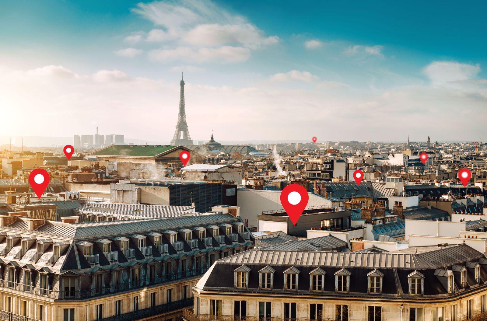 Point de localisation dans Paris